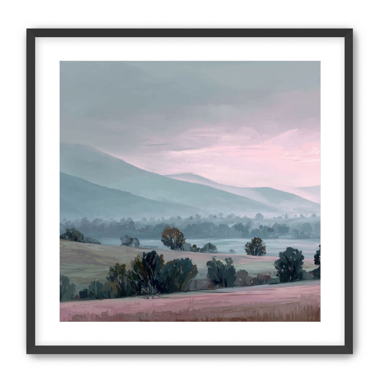 Low Hills Fading into Mist