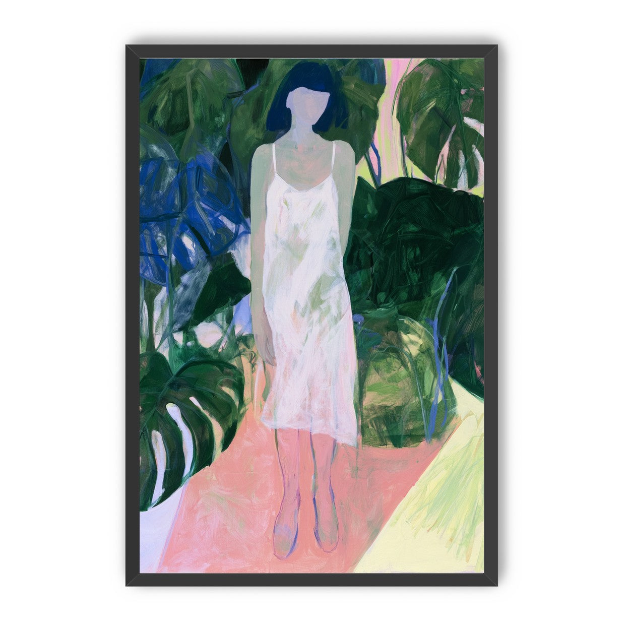 White slip in green shade