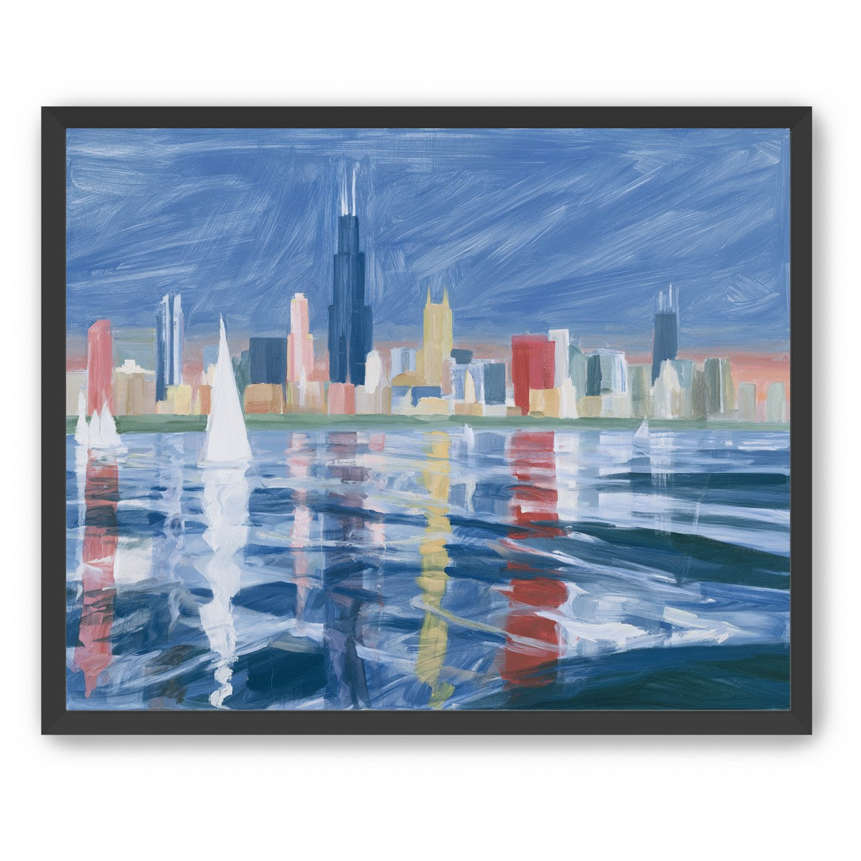 Sailboats before the skyline
