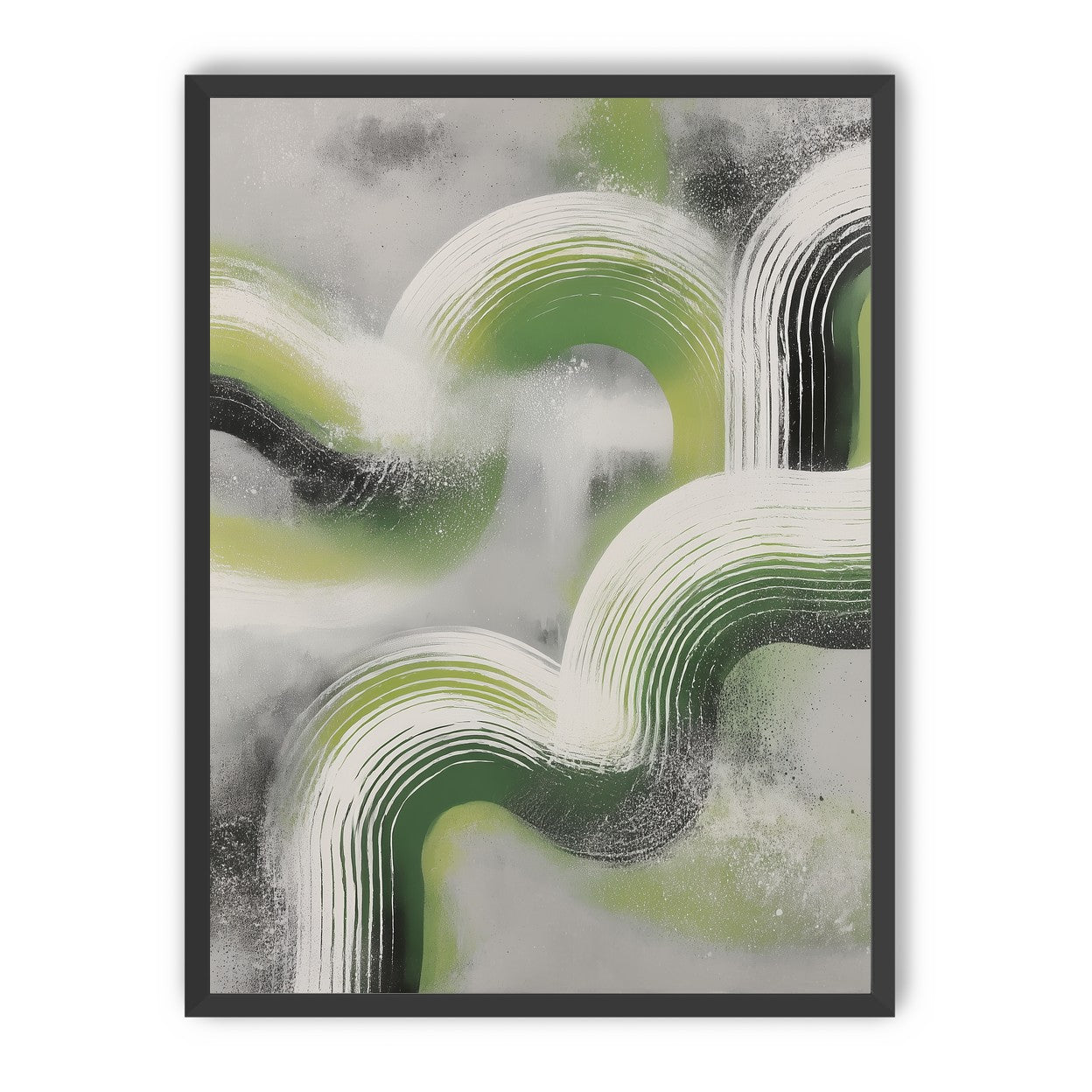 White arcs in green haze