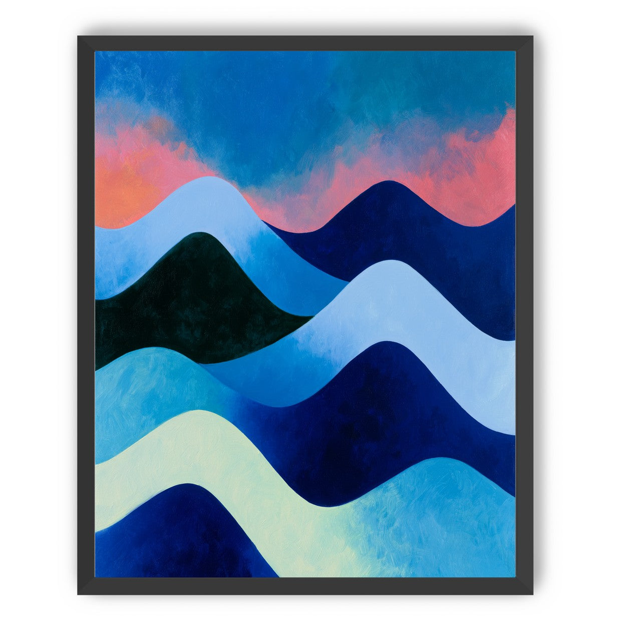 Layered blue hills at dusk
