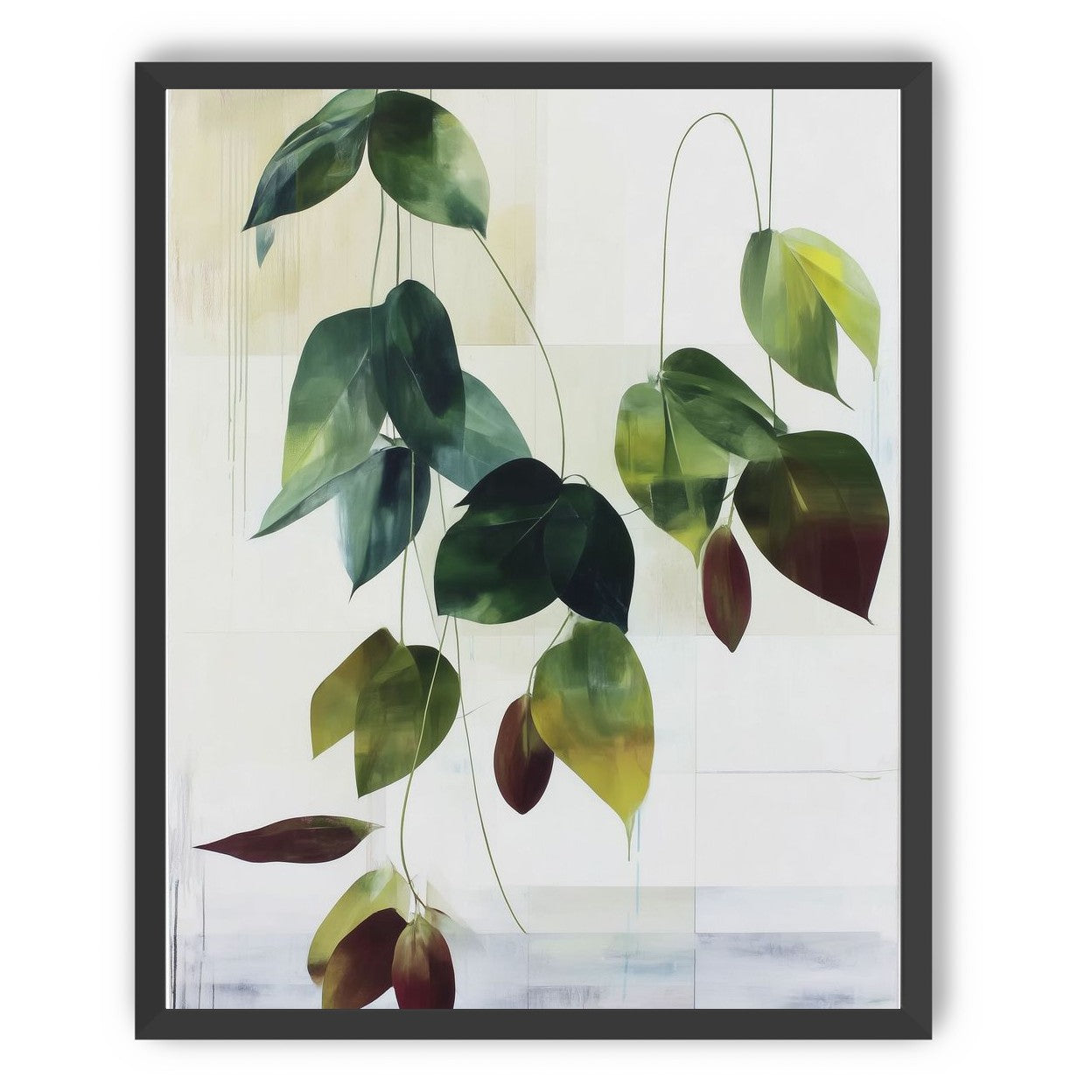 Leaves suspended in quiet air