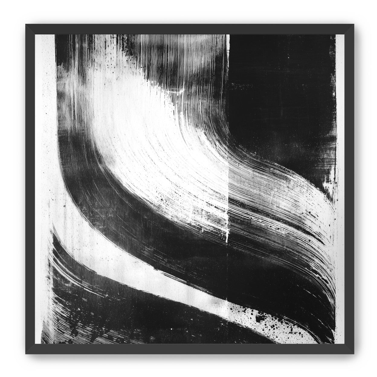 Scraped arcs in black ink