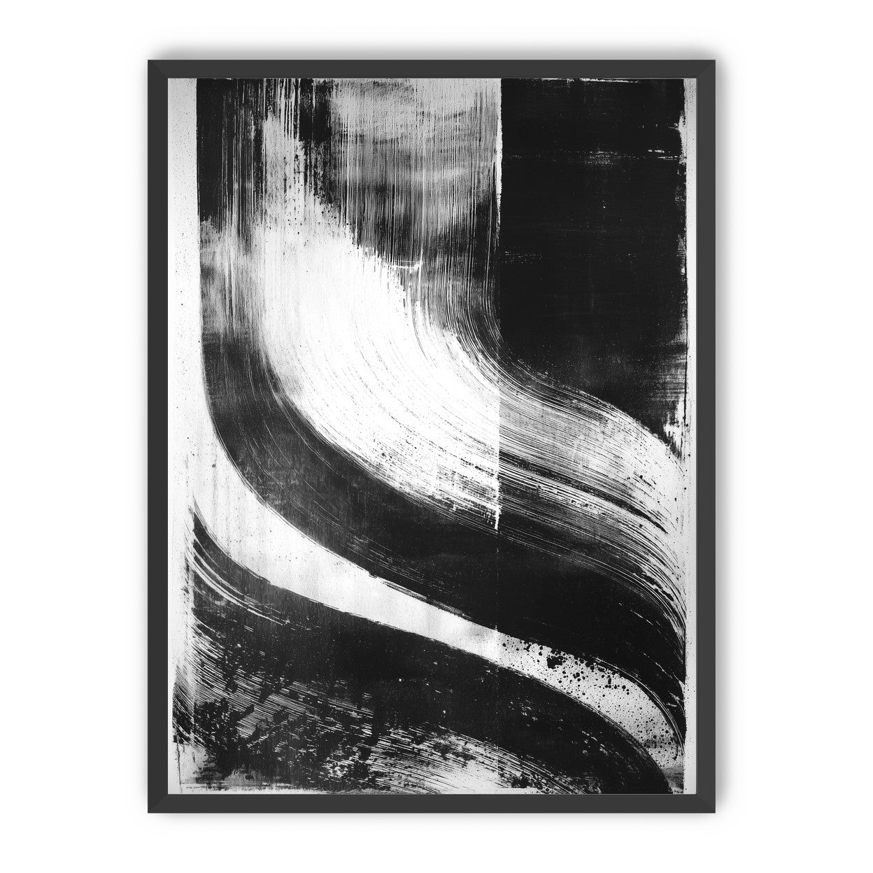 Scraped arcs in black ink