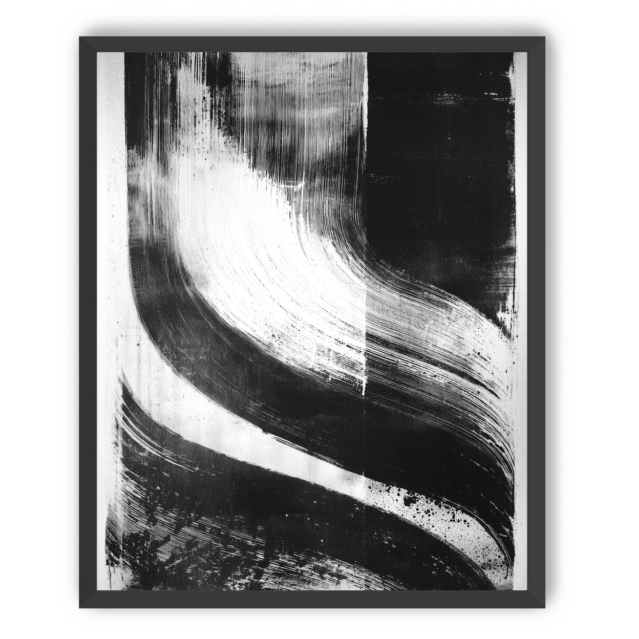 Scraped arcs in black ink