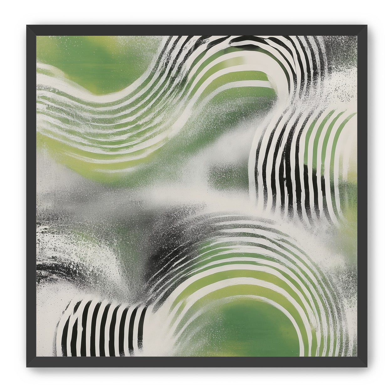 Sprayed green under stripes