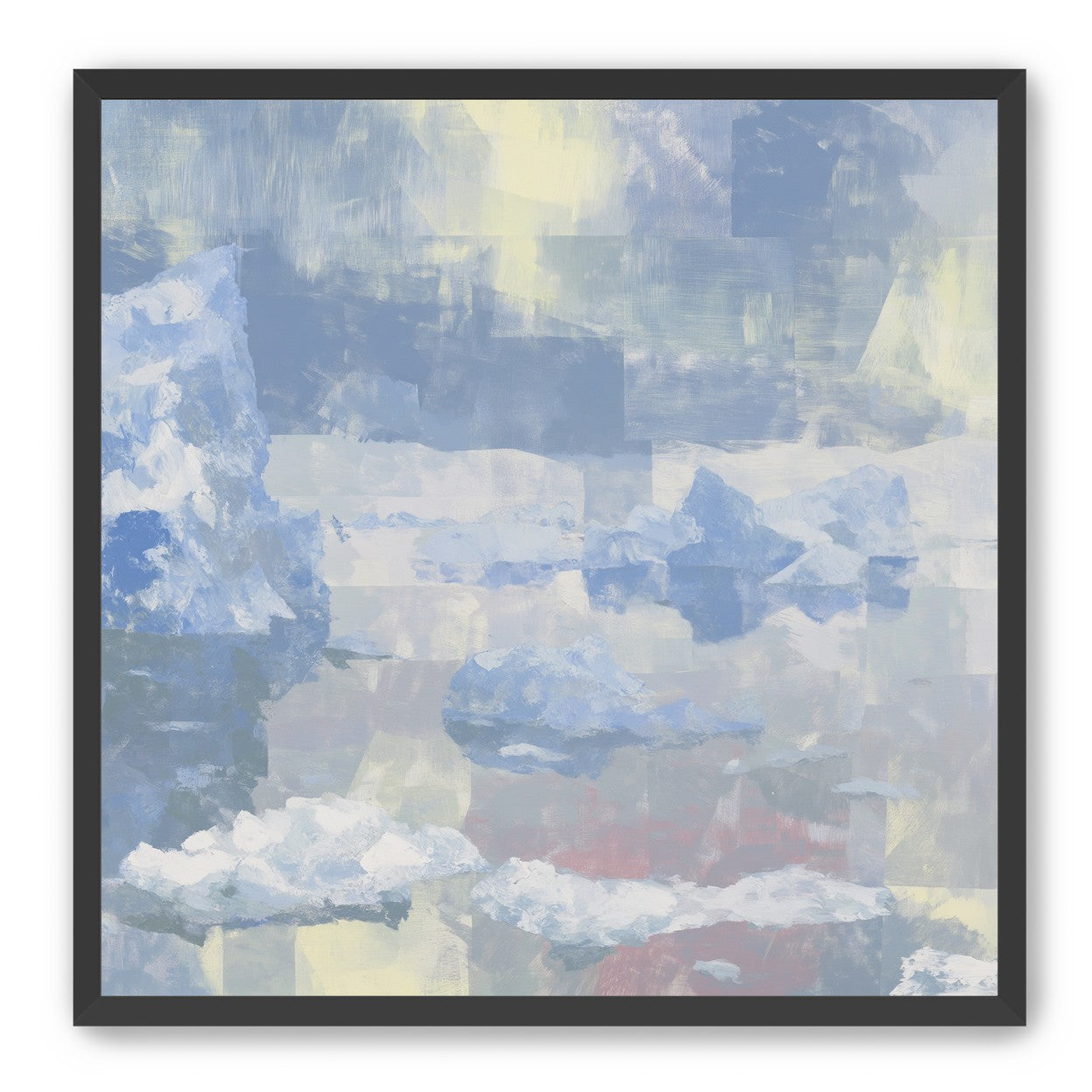 Blue shadows on drifting ice