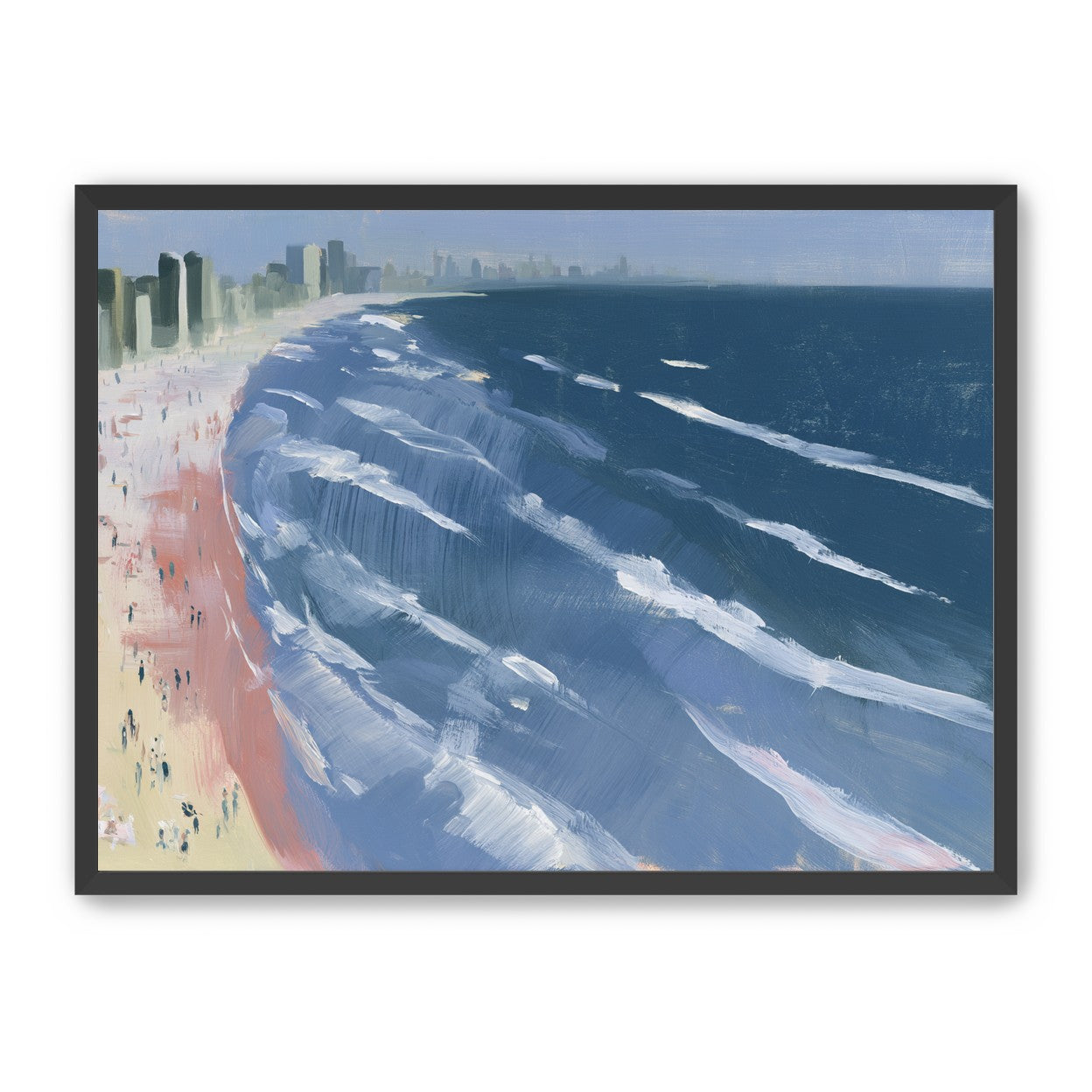 White surf on blue water