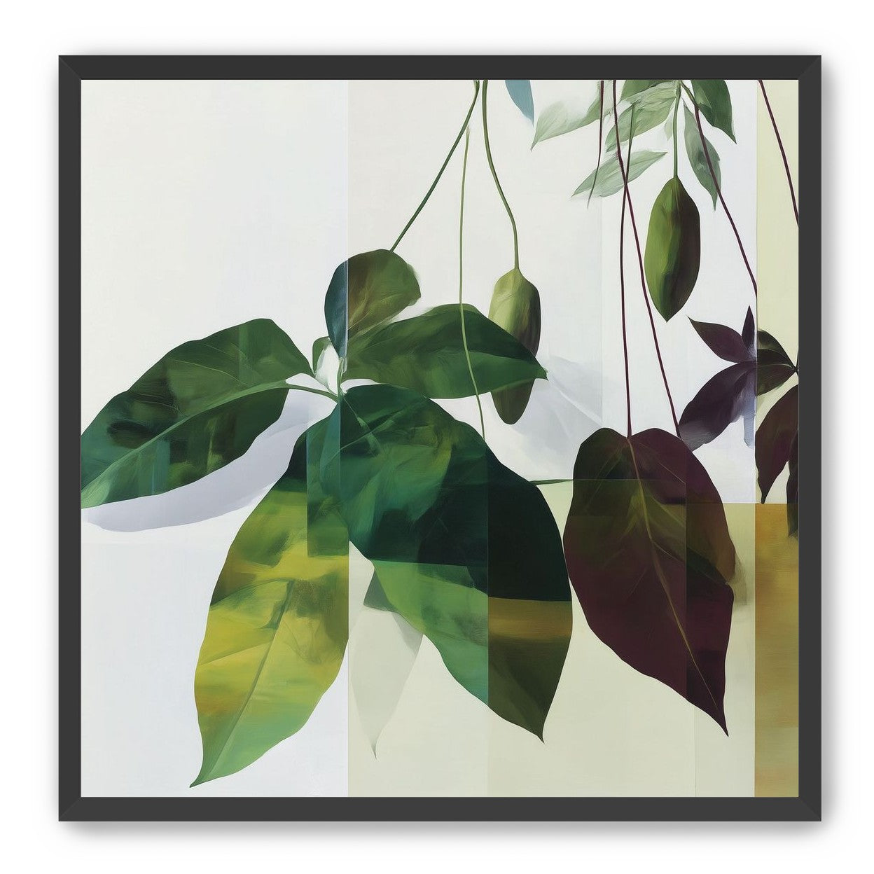 Leaves crossing the pale grid