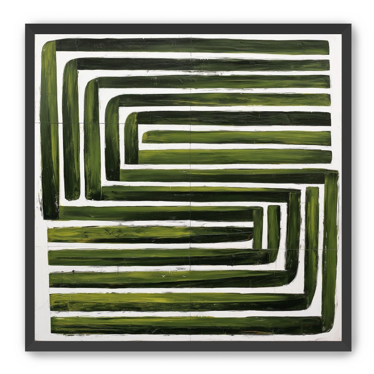 Green maze on white