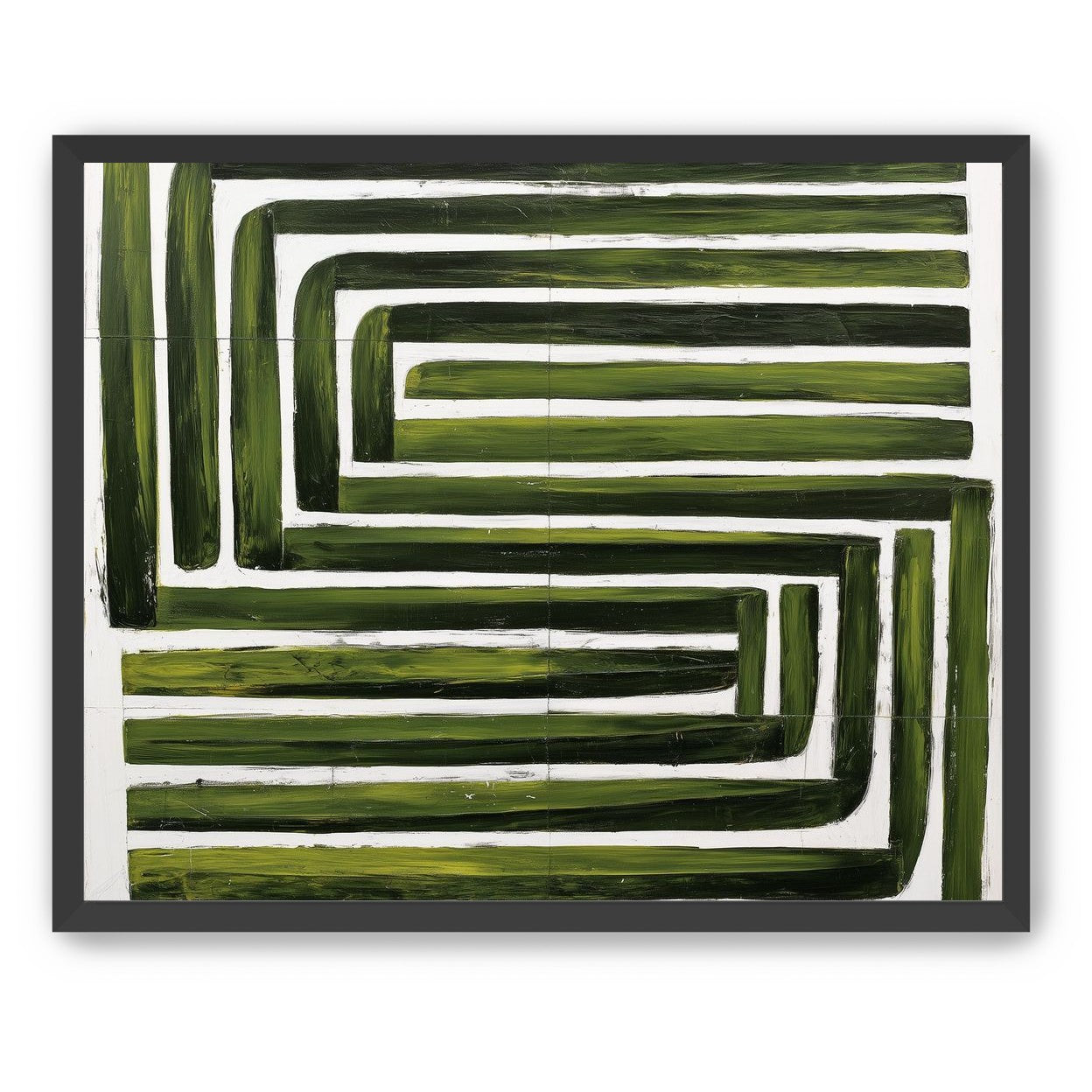 Green maze on white