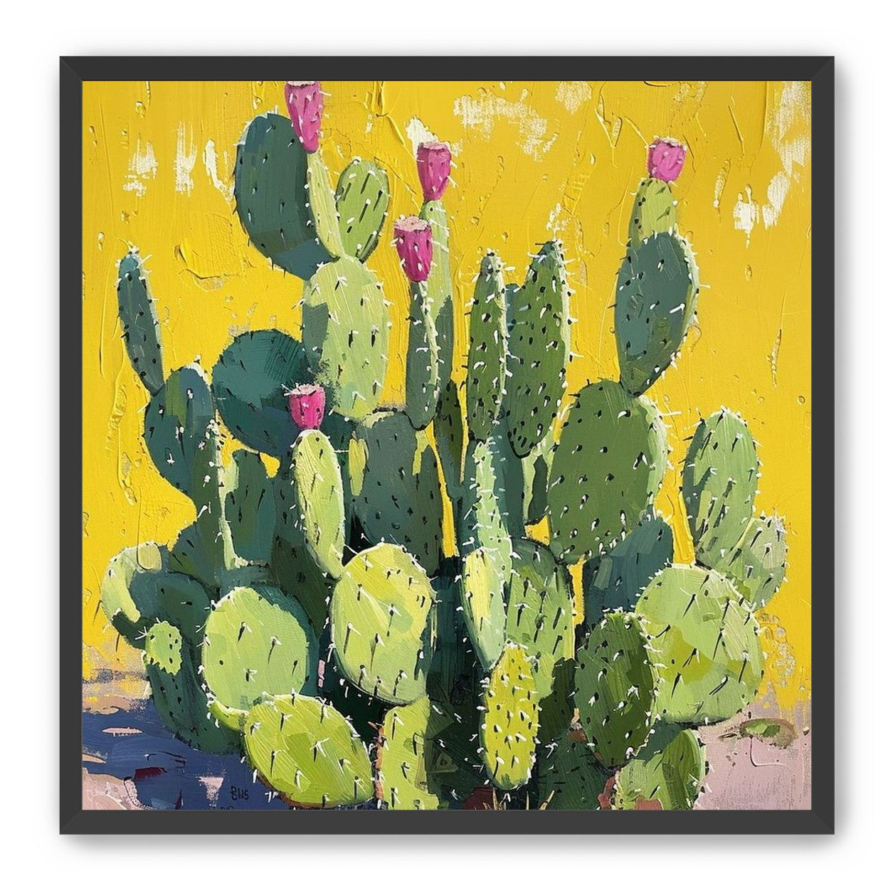 Pink blooms in yellow heat