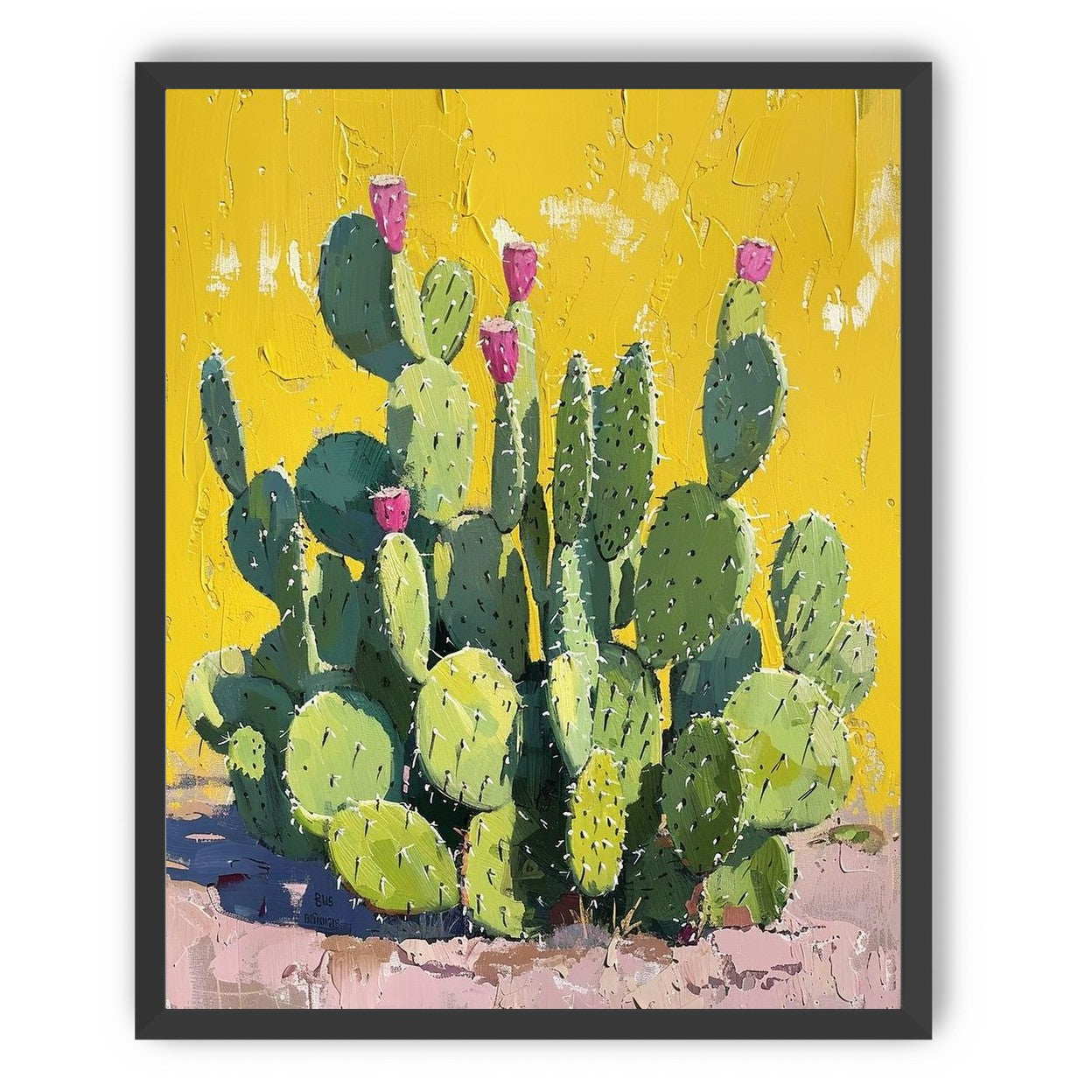 Pink blooms in yellow heat