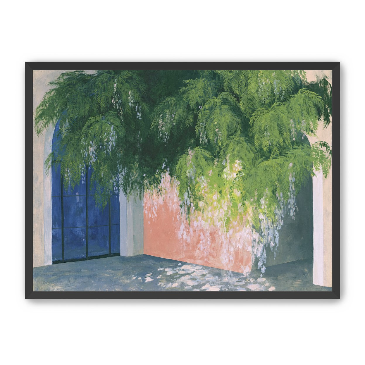 Blossoms over the blue door