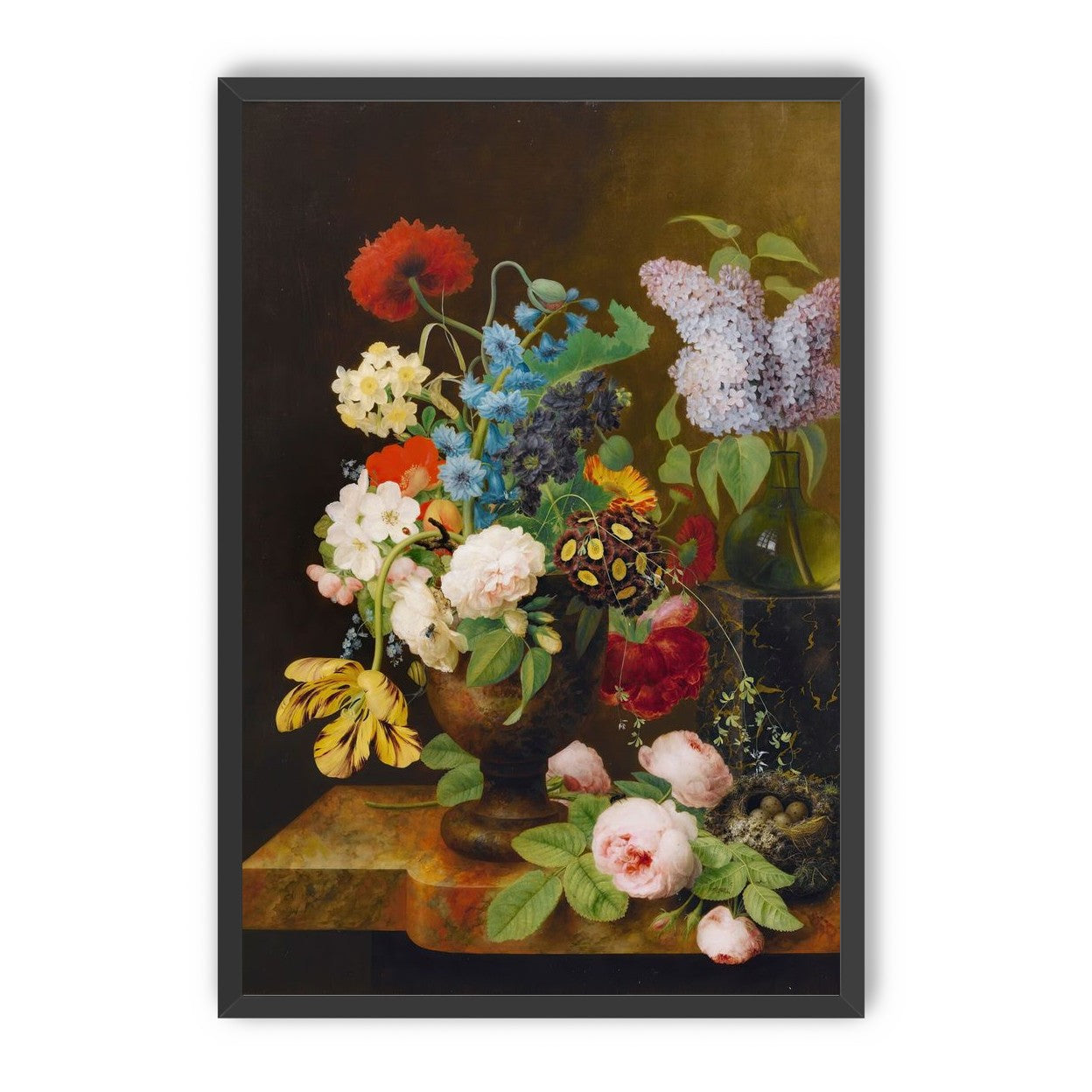 Fallen roses by the nest