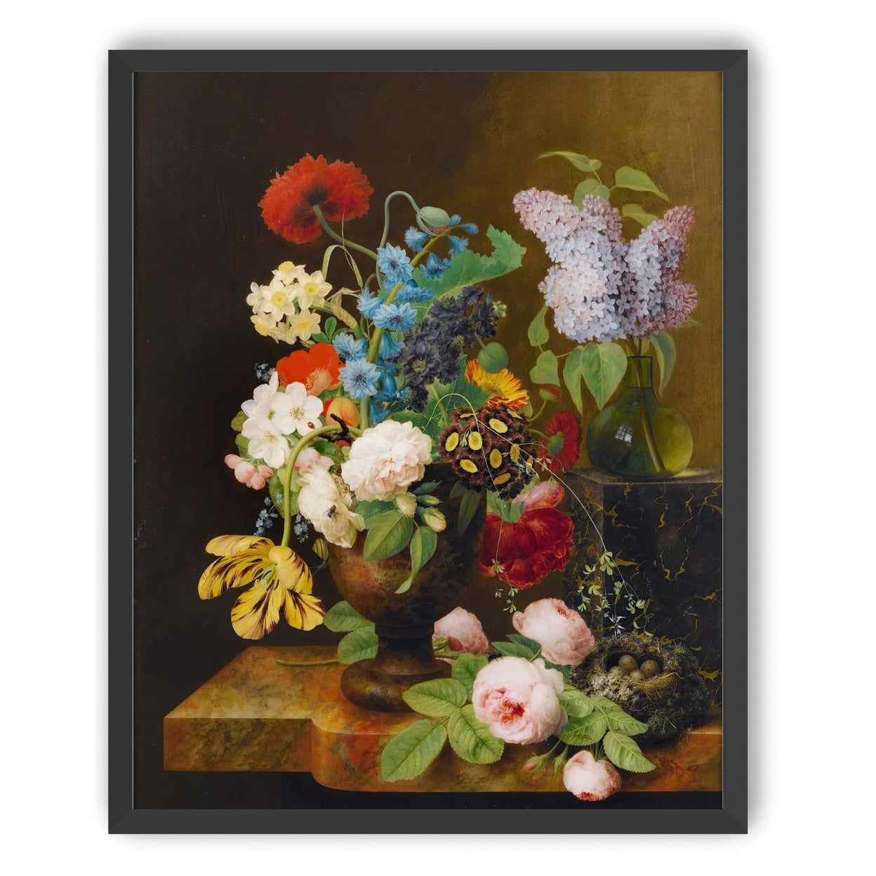 Fallen roses by the nest