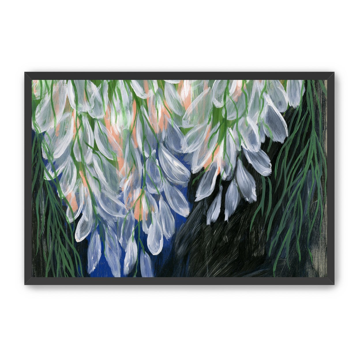 White petals over deep green