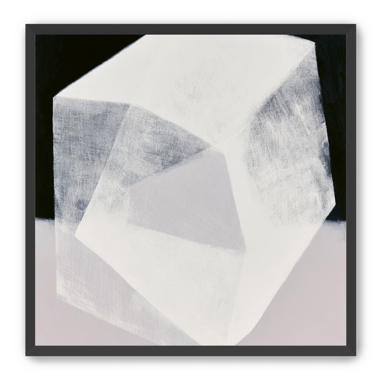 Milkwhite facets in deep black
