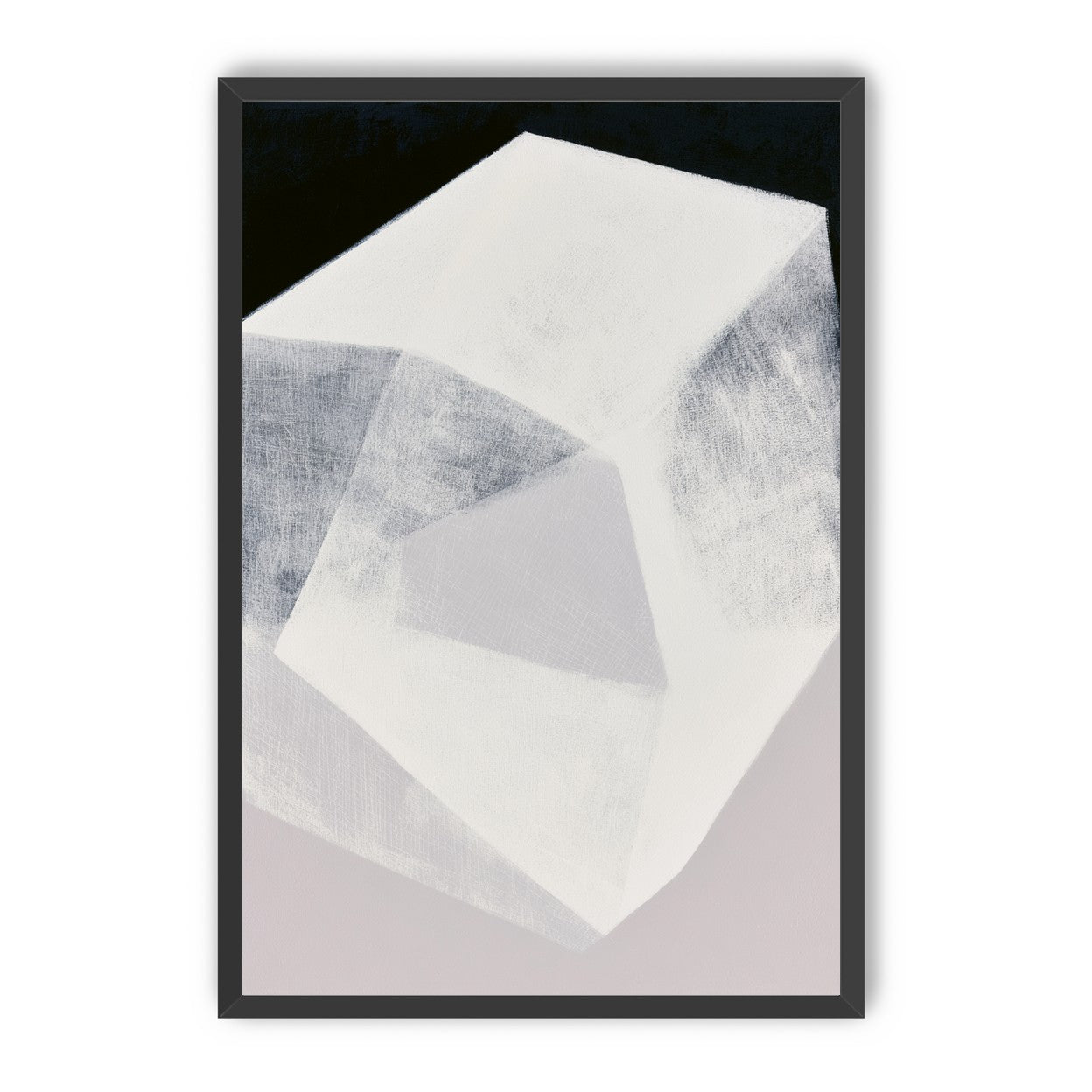 Milkwhite facets in deep black
