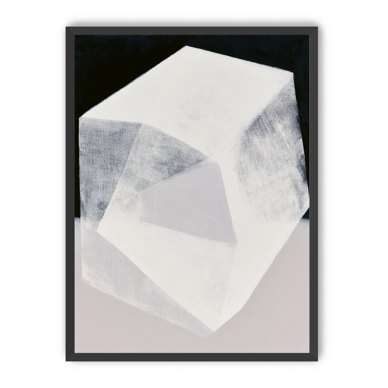 Milkwhite facets in deep black