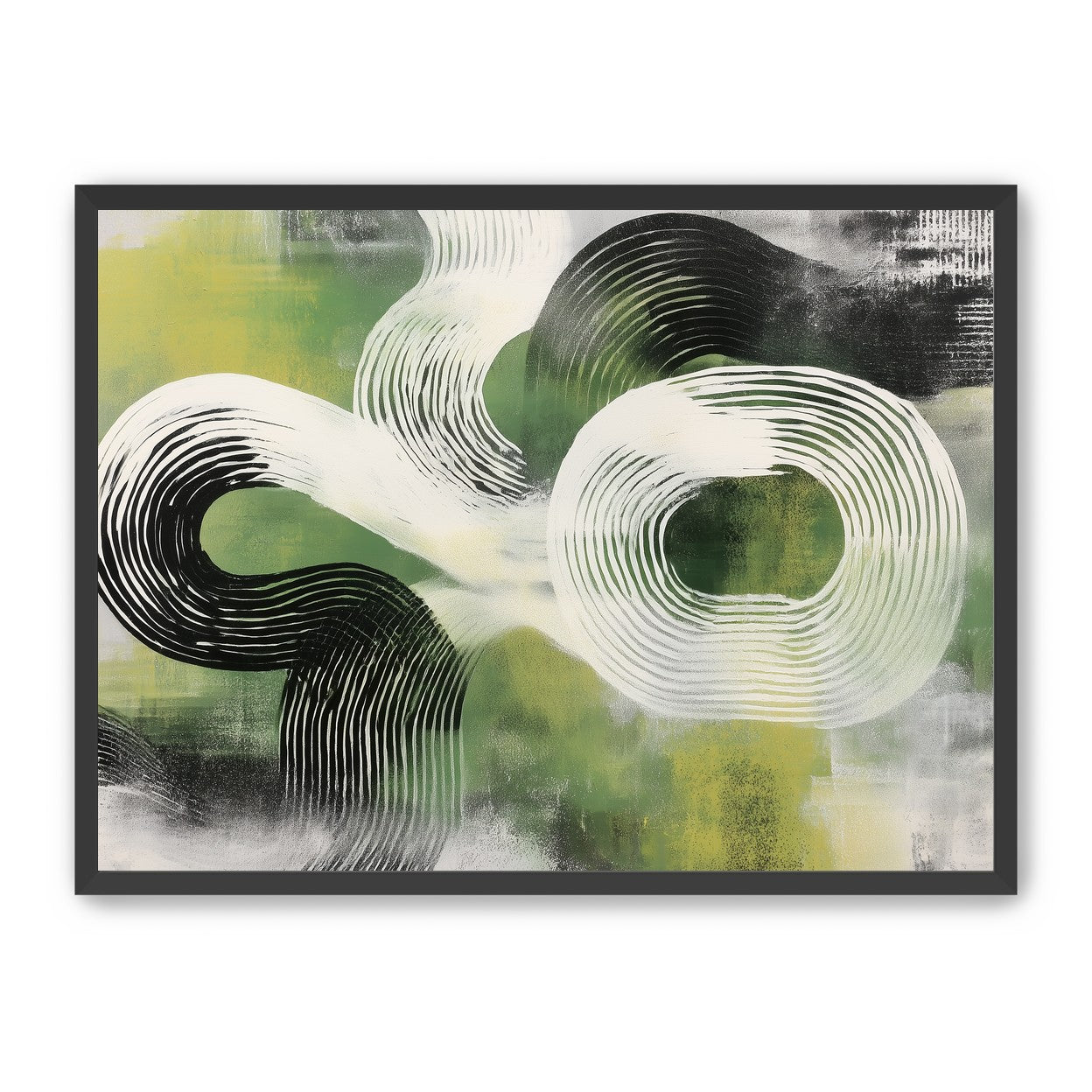 White arcs across green field