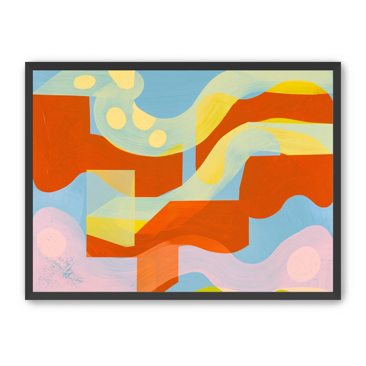 Orange bands within blue field