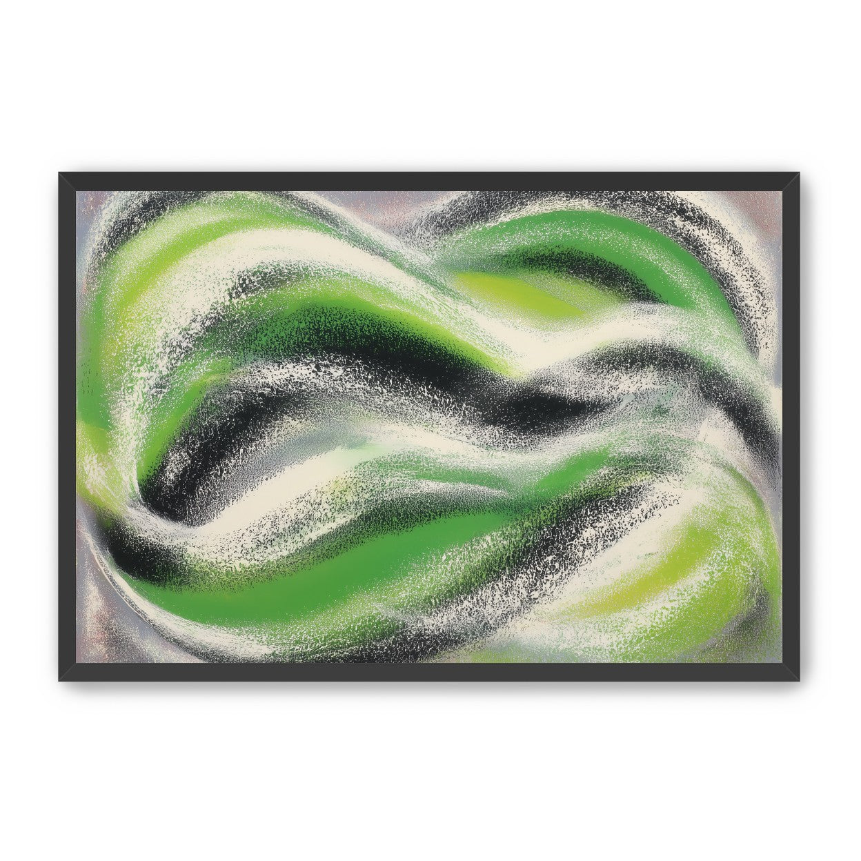 Green bands under white spray