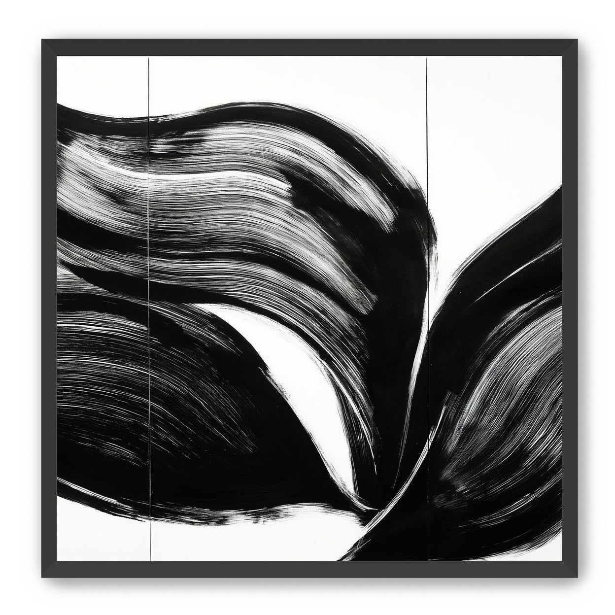 Three petals in black ink