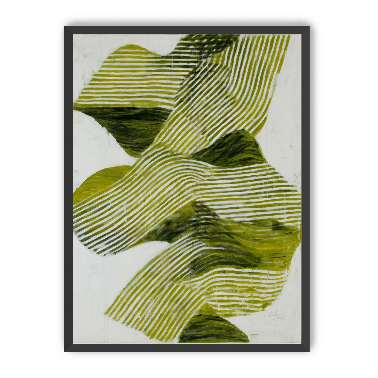 Olive stripes across white