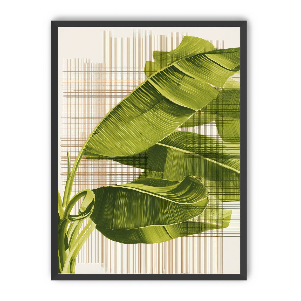 Banana leaves against the grid
