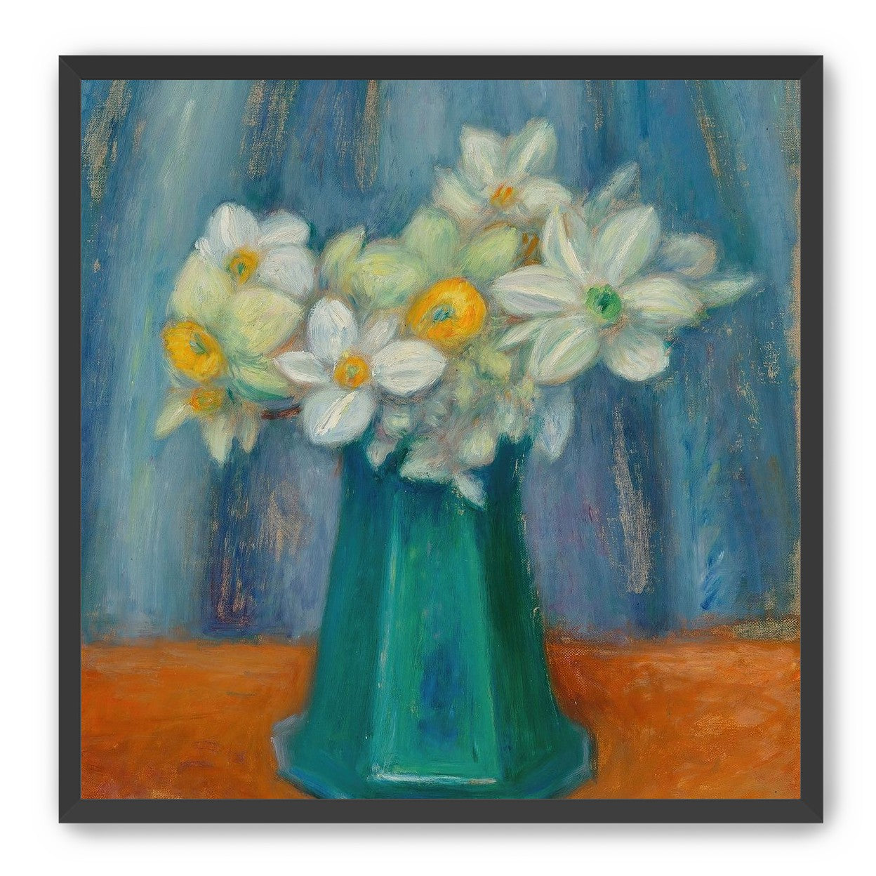 Daisies in green glass