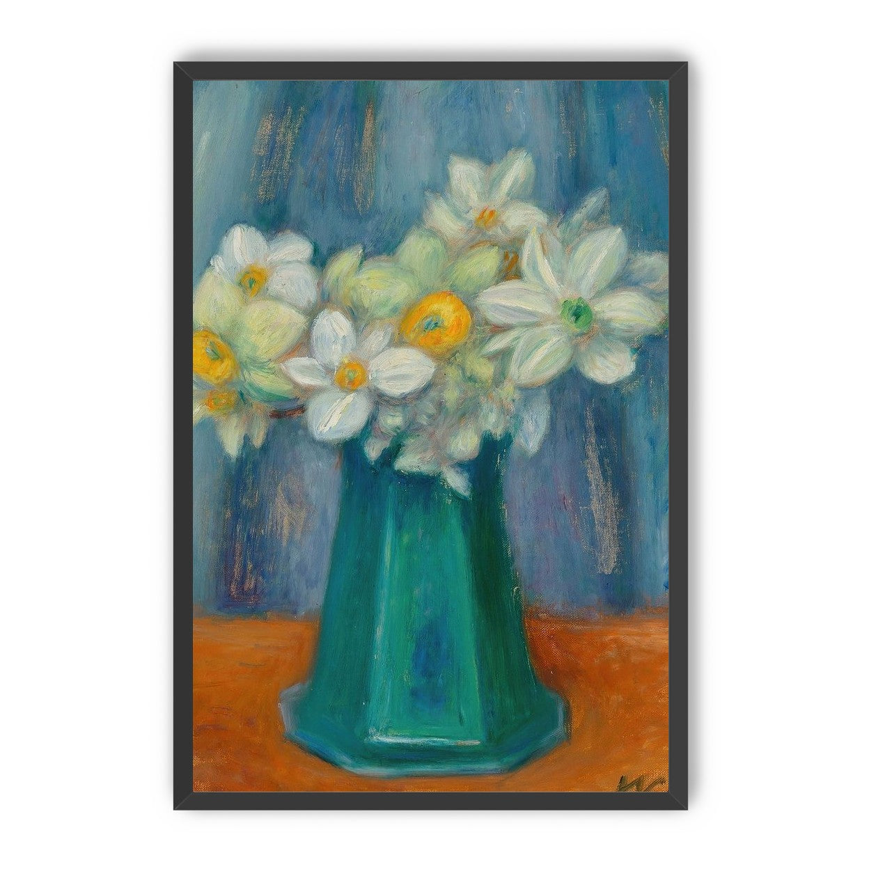 Daisies in green glass