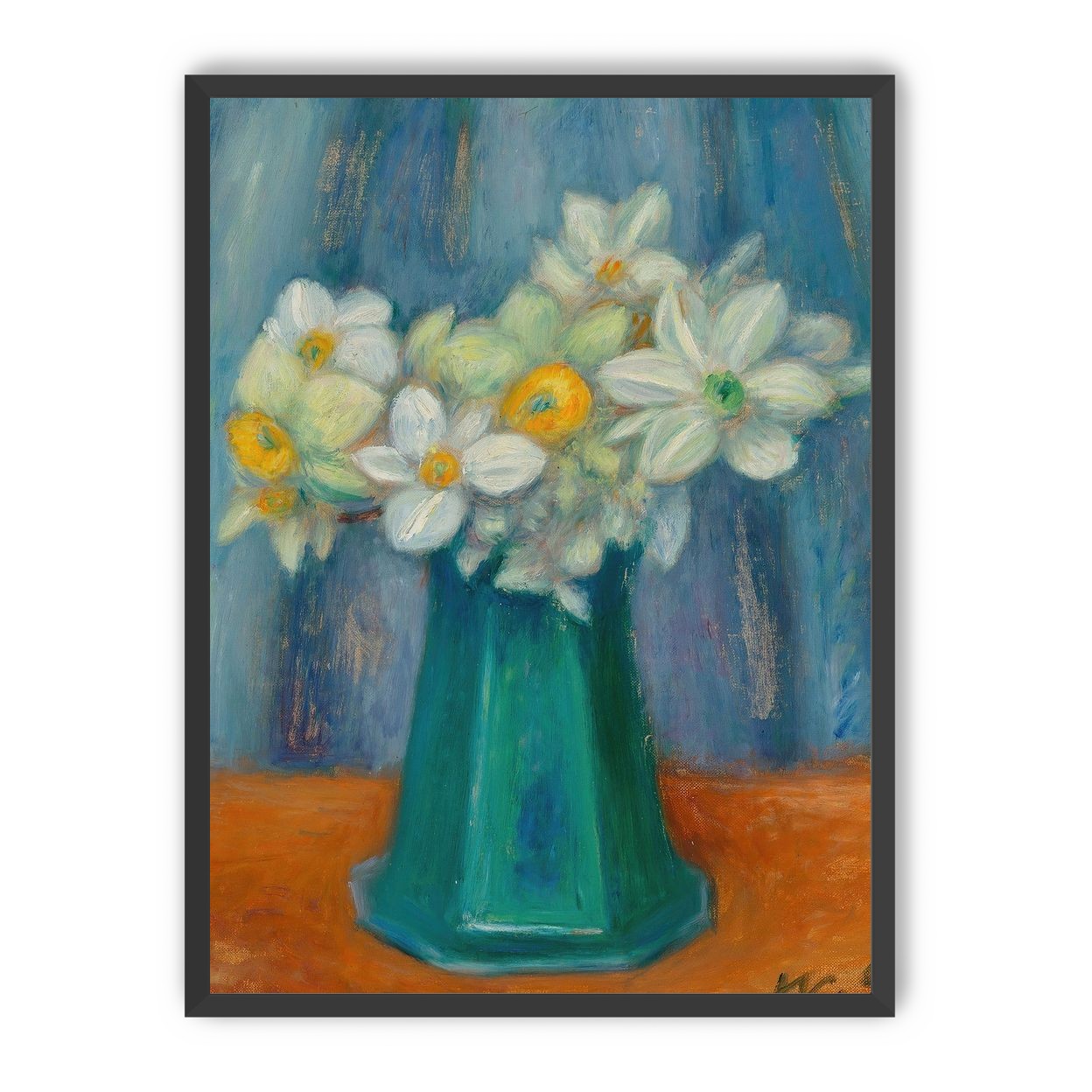 Daisies in green glass