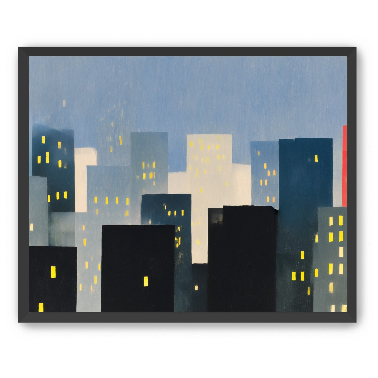 Soft windows in blue towers