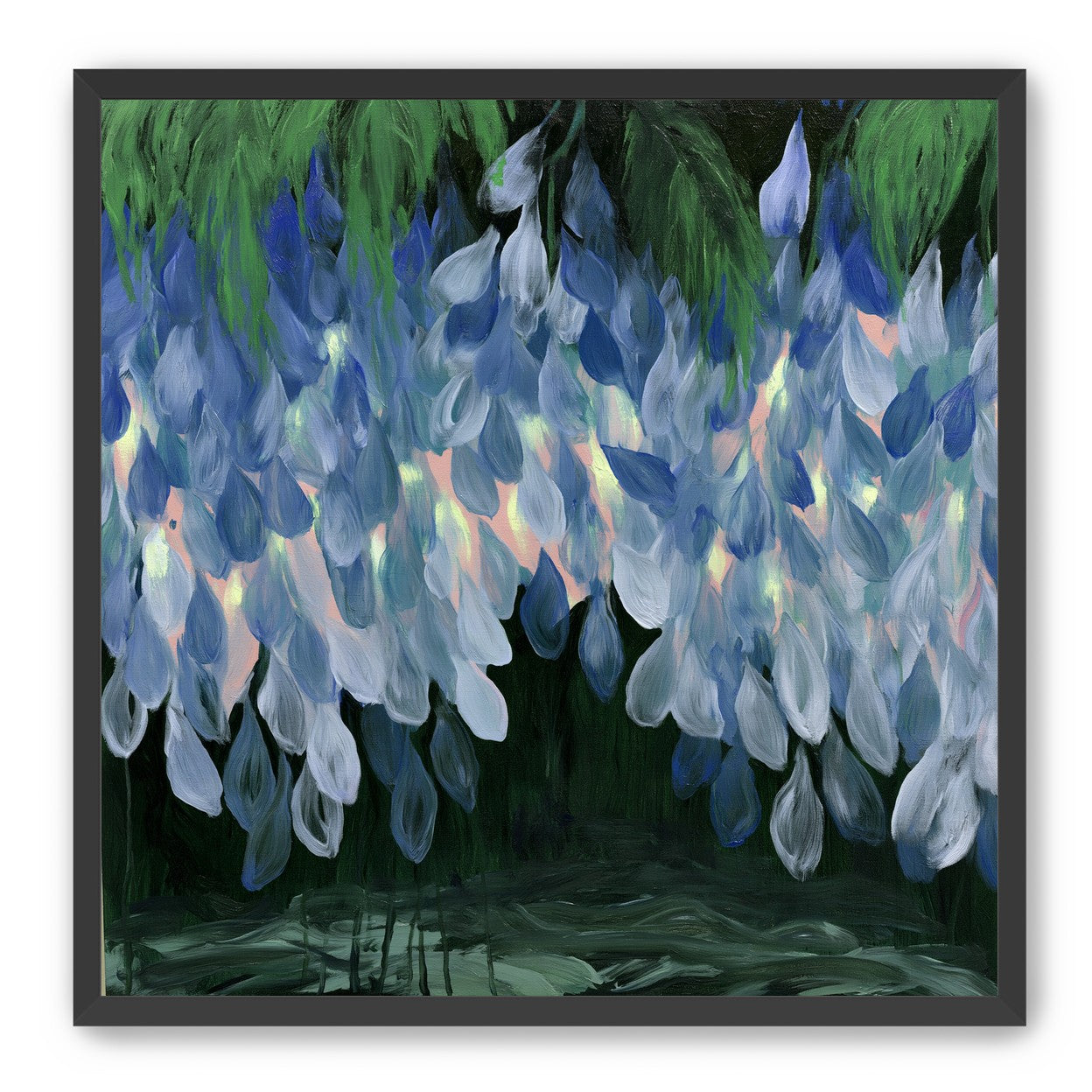 Wisteria over still water