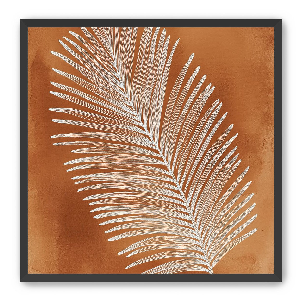 Palm frond in white ink