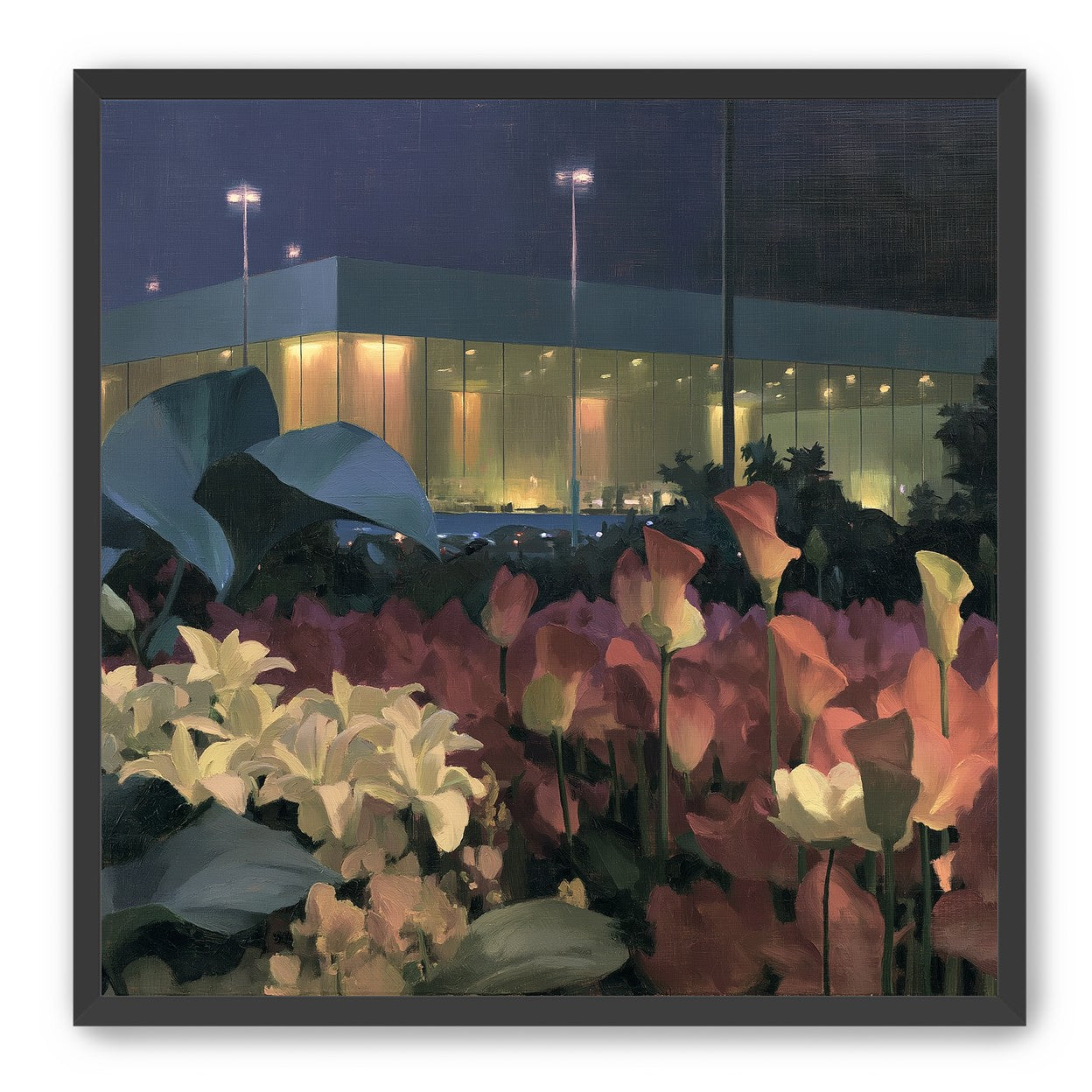 Calla lilies by the glass hall