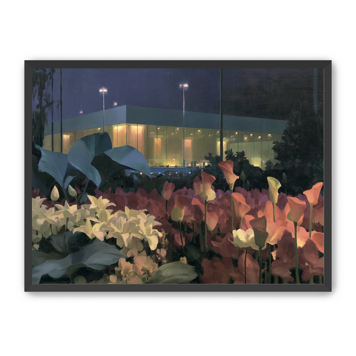 Calla lilies by the glass hall