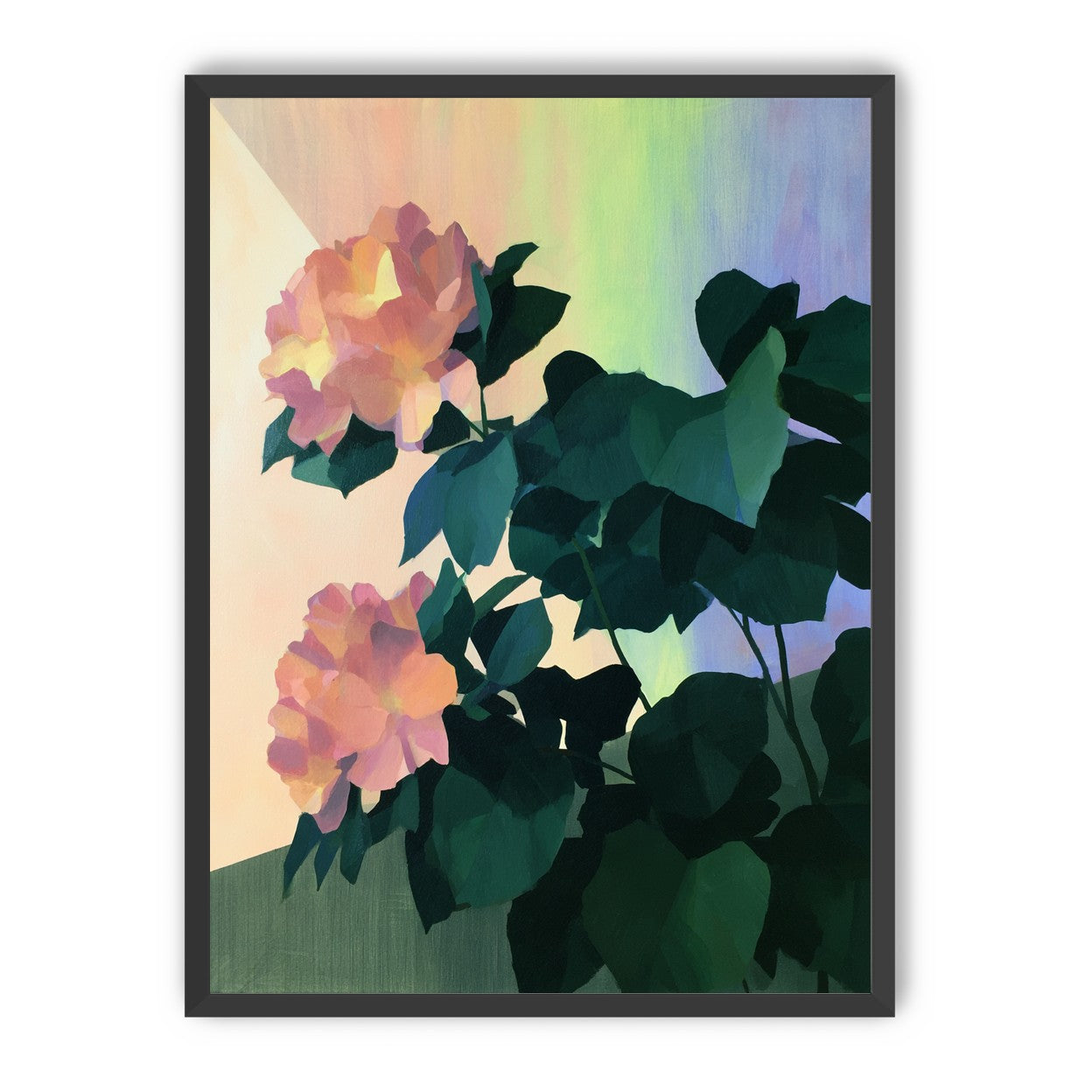Roses against a pastel sky