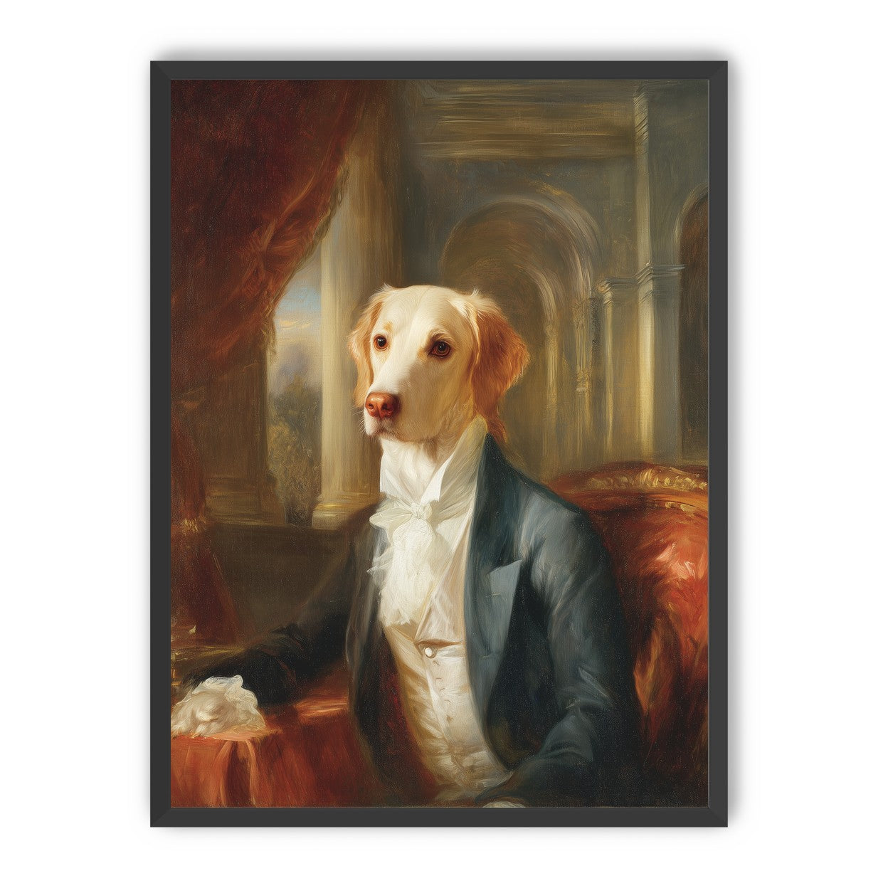 A dog in formal wear