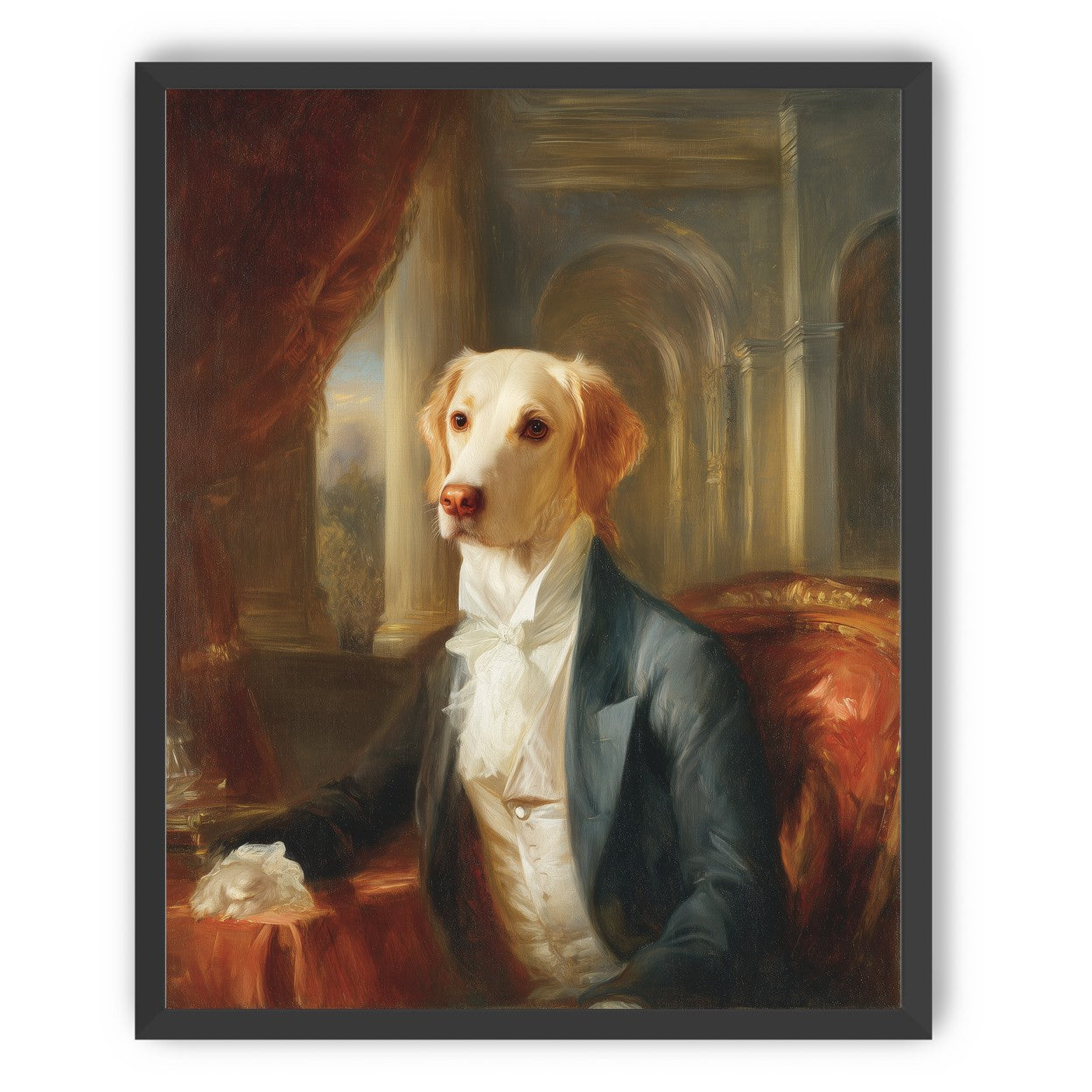A dog in formal wear