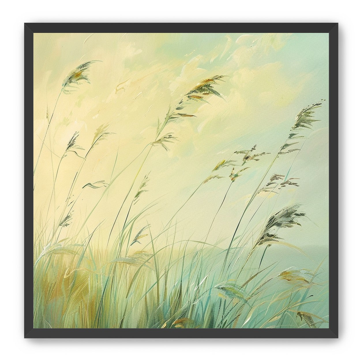 Windbent beach grass sky