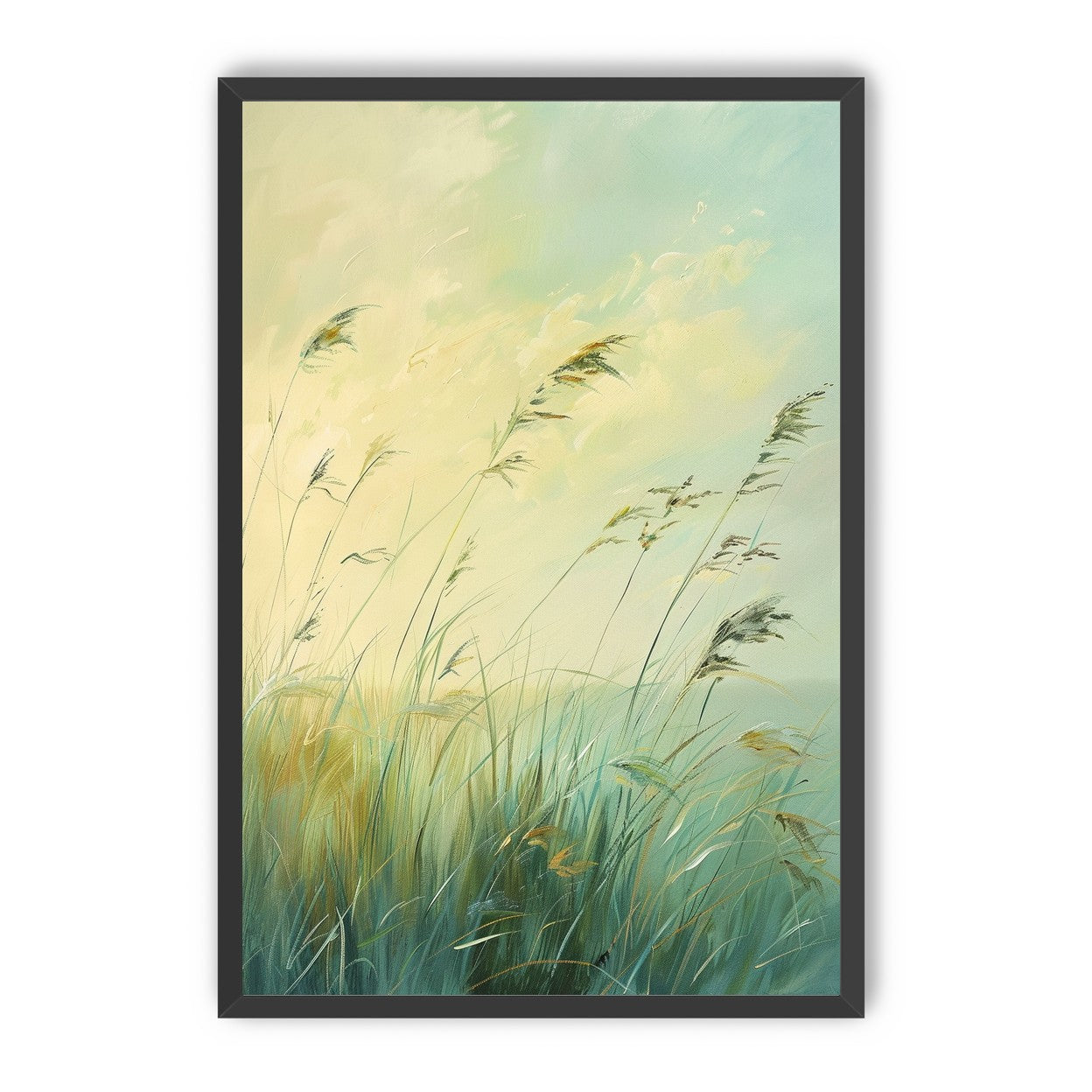 Windbent beach grass sky