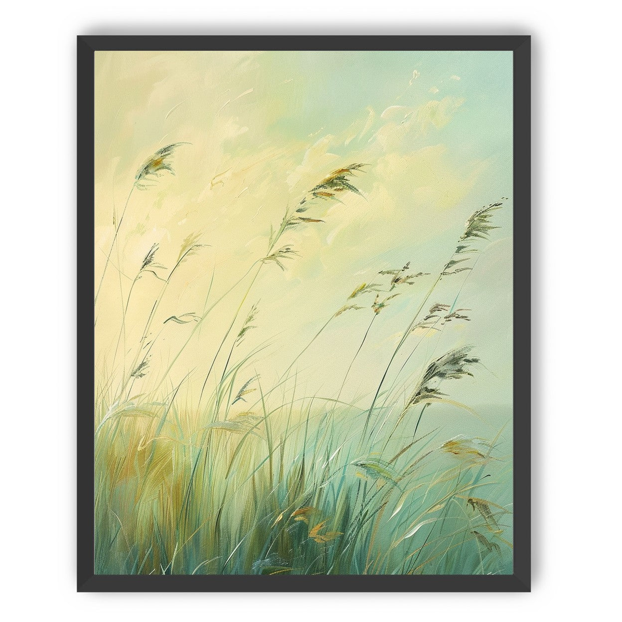 Windbent beach grass sky