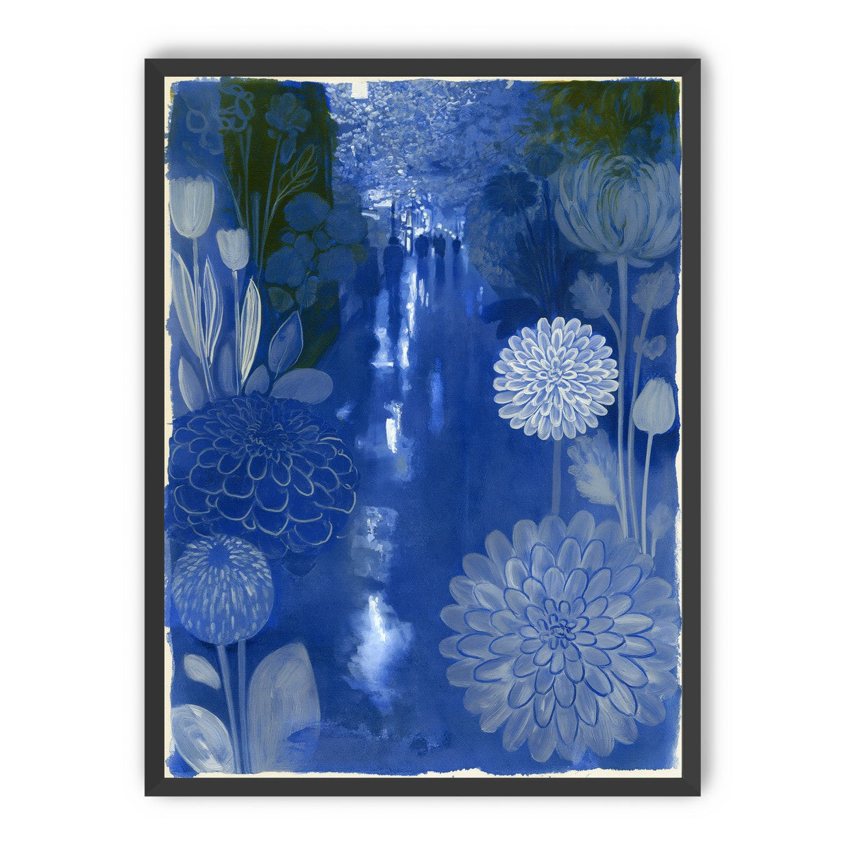Blue garden night walk
