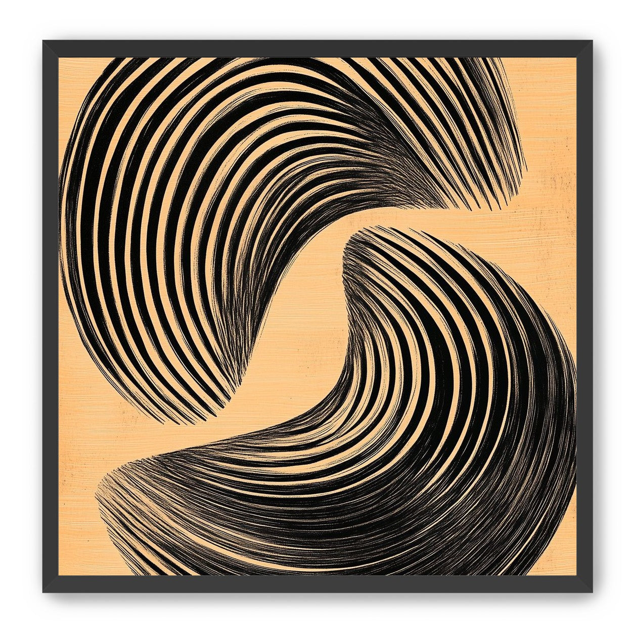 Black spiral on tan ground