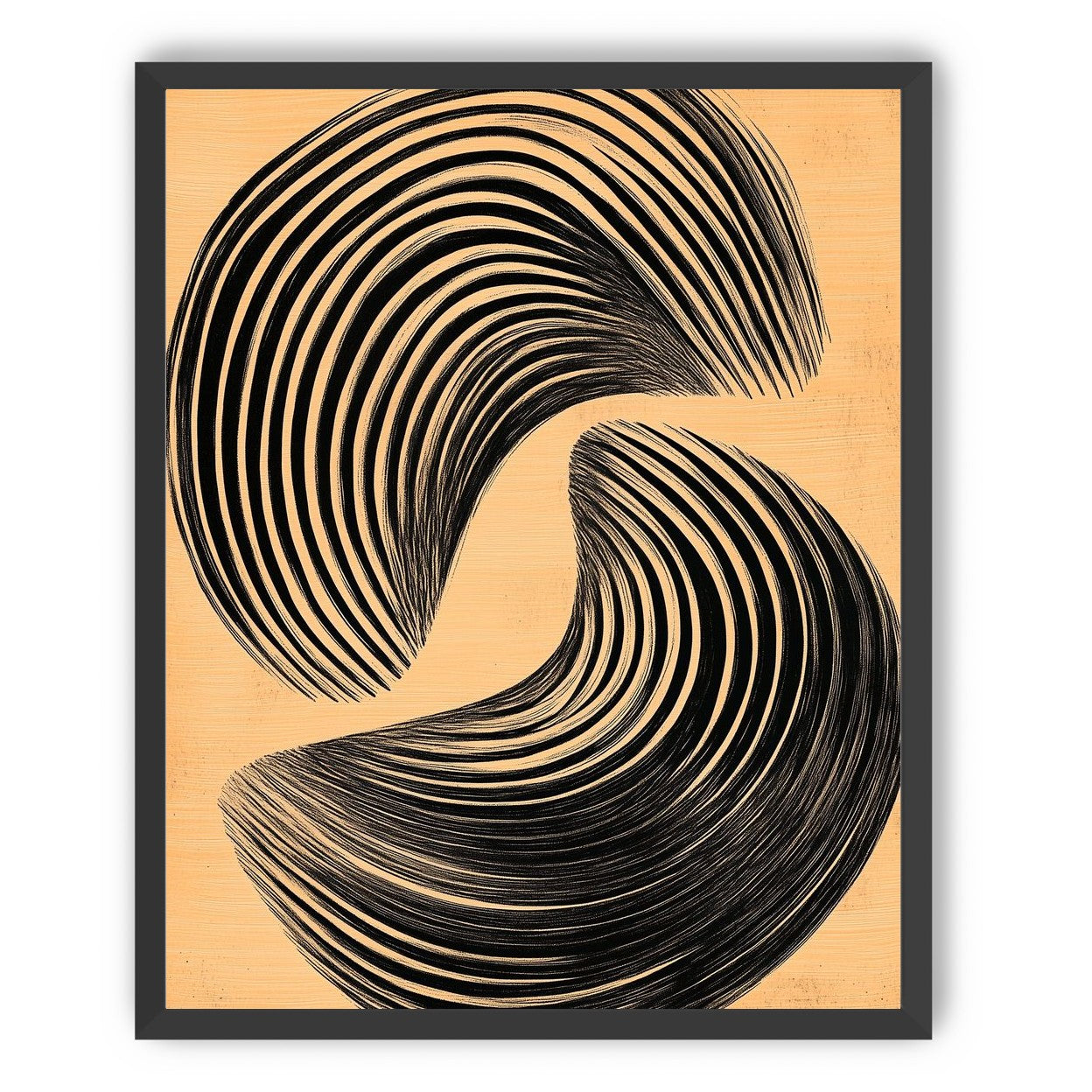 Black spiral on tan ground