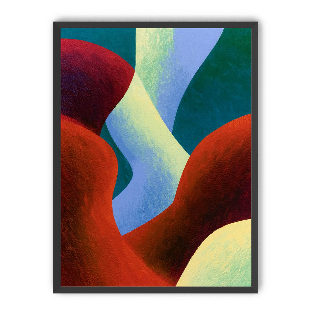 Curved bands in thick paint