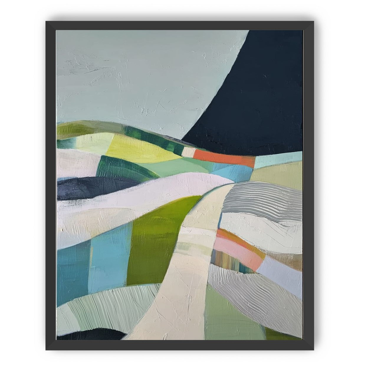 Fields beneath the dark mountain