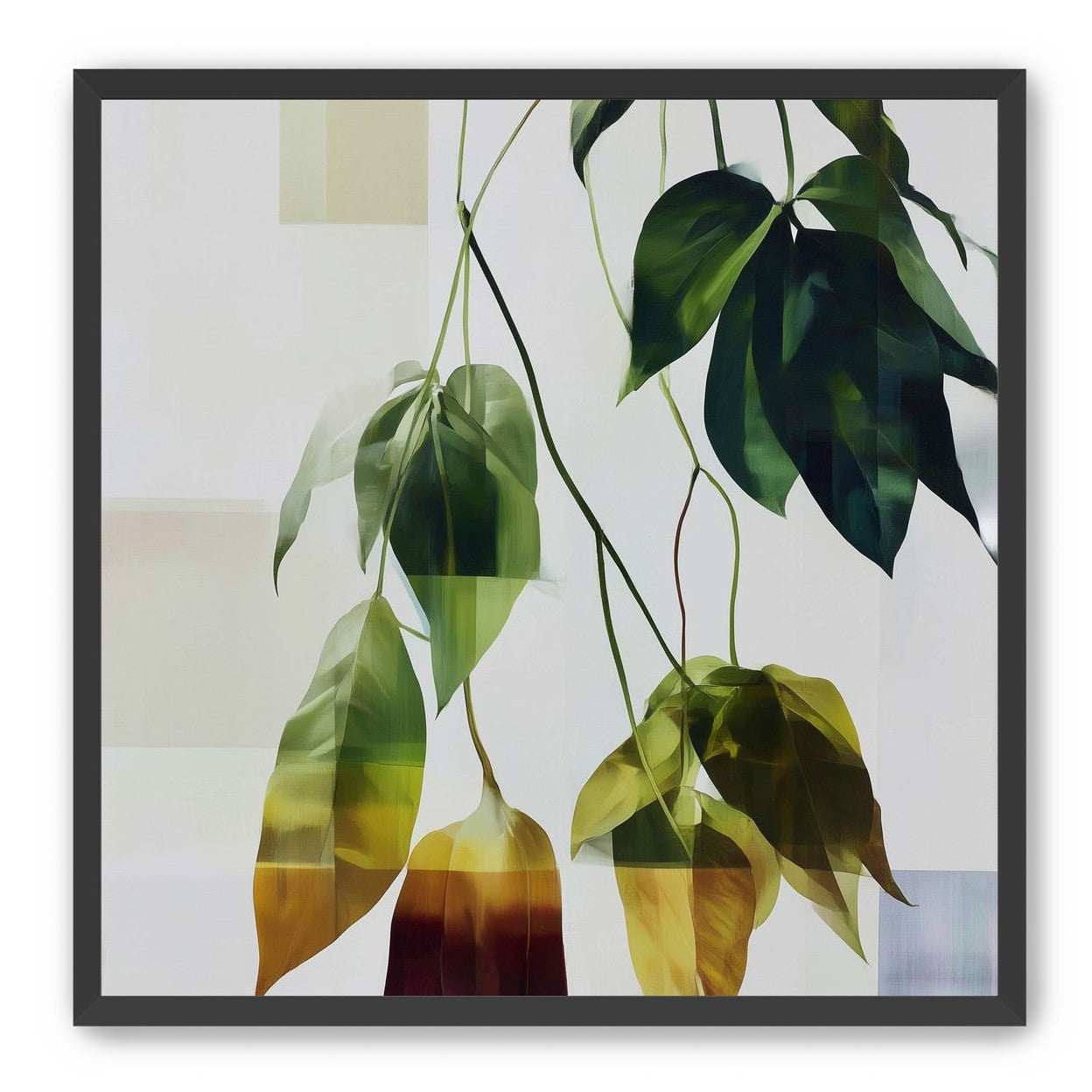 Green fading into amber leaves
